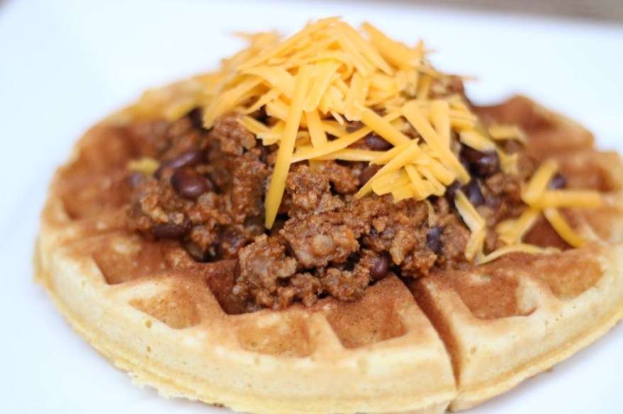 Cornbread Waffles with Chili