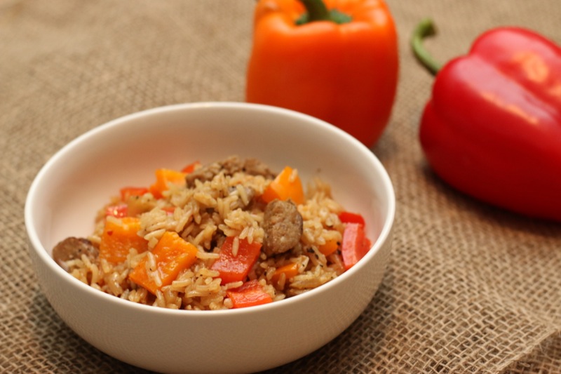 One Pot Sausage and Rice Skillet