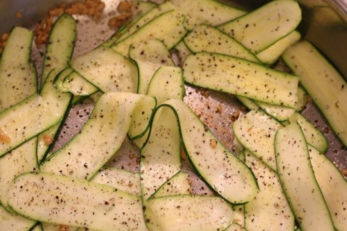 Pumpkin Pasta with Zucchini Ribbons