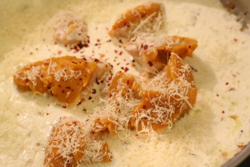 Pumpkin Pasta with Zucchini Ribbons